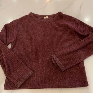 Zara girls ribbed sweater. Size 13-14. Maroon red.
